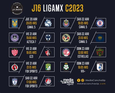 Calendario Jornada Liga Mx C Media Cancha Slp