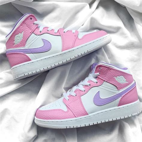 Nike Aj1 Light Pink And Purple Air Jordan 1 Customs Etsy