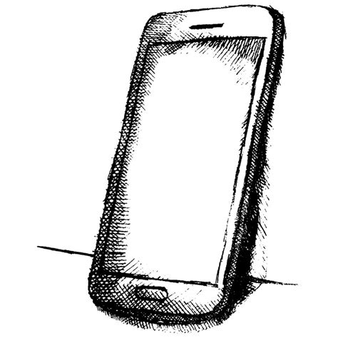 Hand Drawn Sketch Of Mobile Phone With Shadow 1631489 Vector Art At