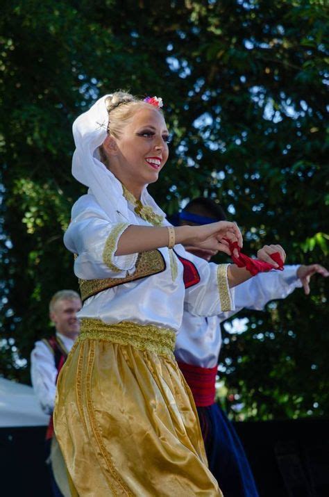 Serbian Girl Dancing In Traditional Costume From Vranje South Serbia