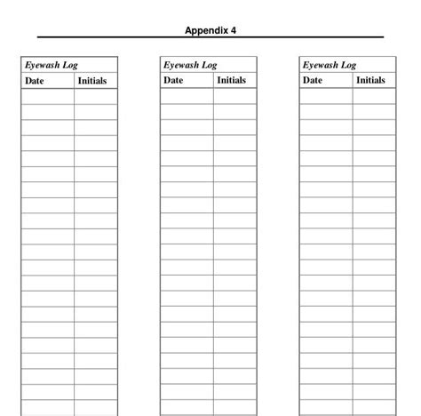 Eyewash Log Sheet Template Printable Eyewash Station Checklist Form
