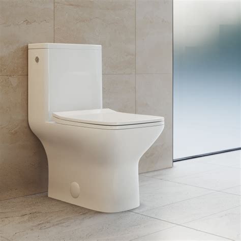 Carre One Piece Square Toilet Touchless White Wish