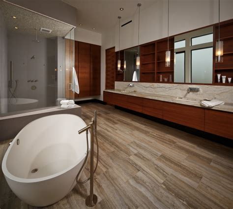 In this bathroom we paired a warm travertine floor with lots of luxurious fabric. 20+ Travertine Bathroom Designs, Ideas | Design Trends ...
