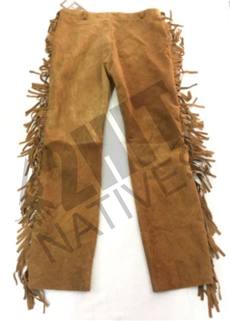 Western Brown Buckskin Suede Leather Fringes Pant Sp71 On Storenvy