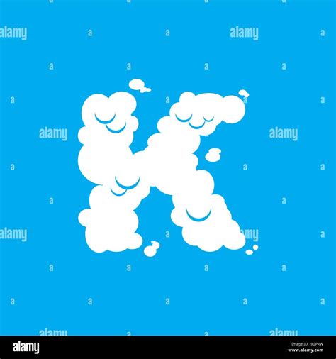 Letter K Cloud Font Symbol White Alphabet Sign On Blue Sky Stock