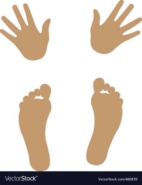 Hand And Foot Silhouette Royalty Free Vector Image