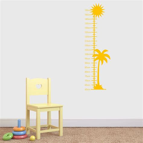 Palm Tree Growth Chart For Children Wall Sticker Height Chart | Etsy