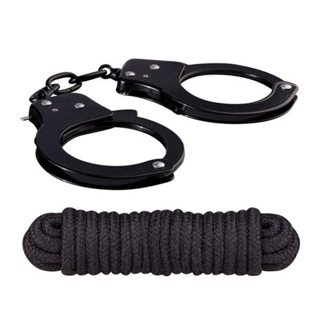 Sex Extra Metal Handcuffs And 3 Metre Bondage Rope Nmc Sex Toys