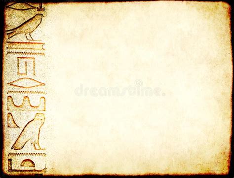 detalle del texto jeroglifico en el papiro foto de archivo