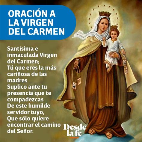 Virgen Del Carmen In 2020 Prayer For Love Prayers Spanish Prayers