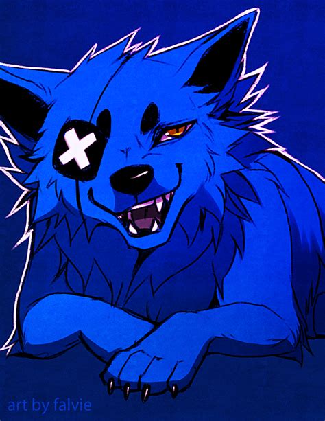 Cool Blue Wolf With A Eye Pach Canine Art Furry Wolf Anime Furry