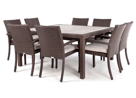 Figure out the dimensions you want to have for your outdoor dining table. Nico square wood top patio dining table for 8 people | Ogni