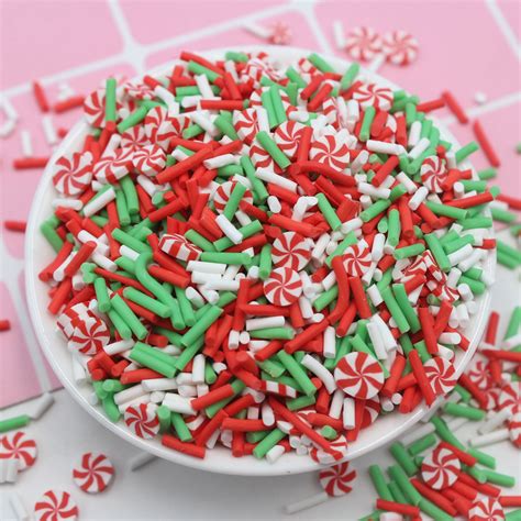 Polymer Clay Peppermint Candy Sprinkles Polymer Clay Polymer Slice Sprinkles Clays
