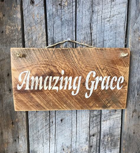 Amazing Grace Sign Hymn Wall Art Song Lyric Ts Home Etsy