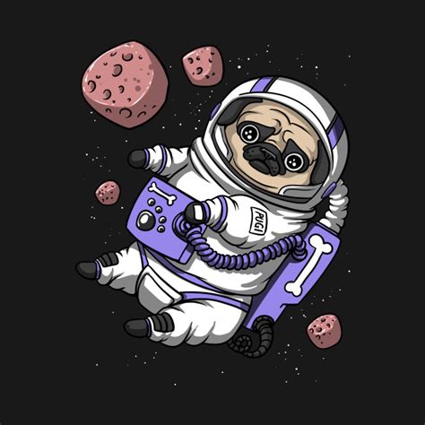 Pug Dog Astronaut Pet Funny Space Galaxy Travel Pug Astronaut T