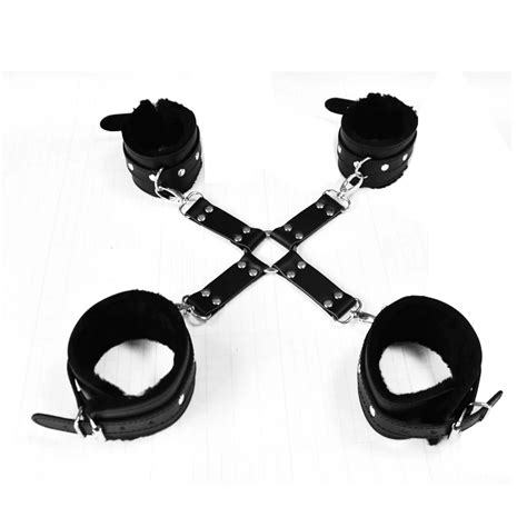 leather hands legs plush restraints strap sex toy new bd005 in penis rings from beauty and health
