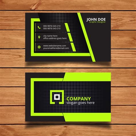 All of these business card resources are for free download on pngtree. Green and black corporate business card design Vector ...