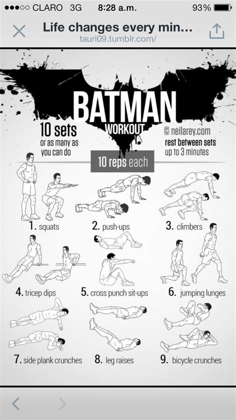 Batman Fitness Workouts Hero Workouts Workout Days Gym Workout Tips