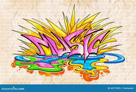 Graffiti Style Music Background Stock Vector Illustration Of Musical
