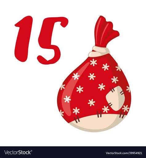 Christmas Advent Calendar Template In Flat Style Vector Image