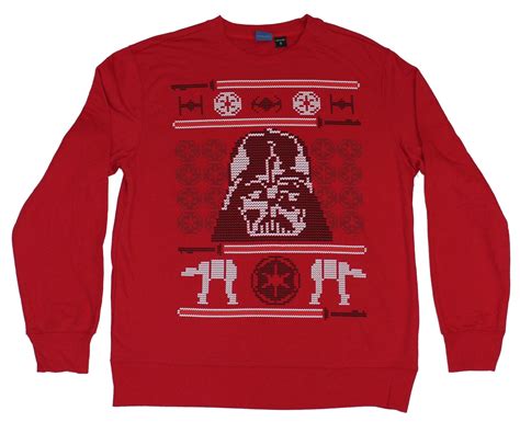 Star Wars Mens Crewneck Sweatshirt Christmas Sweater Darth Vader Style
