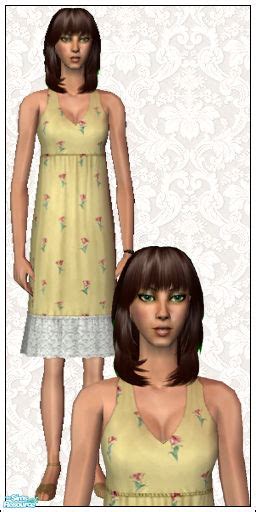 The Sims Resource Floral Print Sundresses Set 1 07