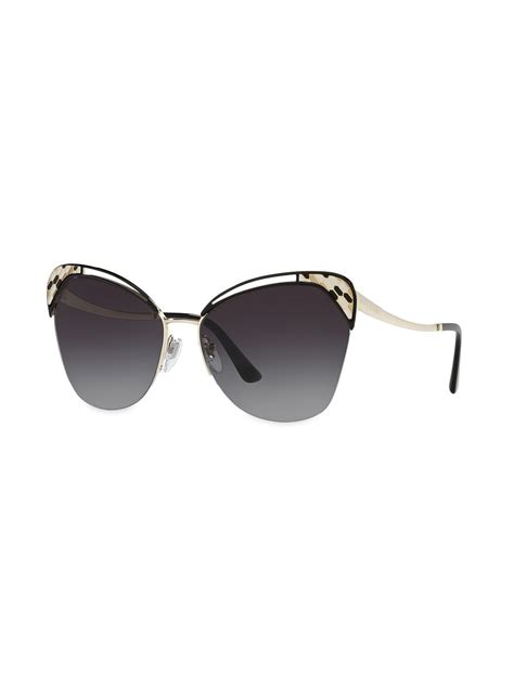 Bvlgari Oversized Frame Sunglasses In Black Modesens