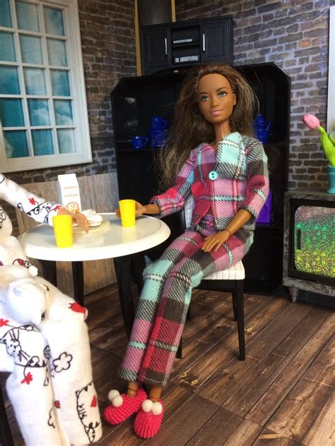 Barbie Doll Size Flannel Pajamas Pjs Outfit Plaid Winter By Artbyjillbrown On Etsy Barbie