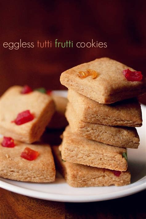 Eggless Tutti Frutti Cookies Recipe Whole Wheat Tutti Frutti Biscuits