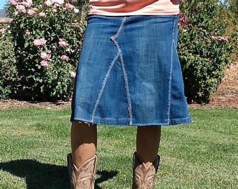 Womens Vintage Style Denim Skirt Jean Skirt Jeans Skirt Etsy