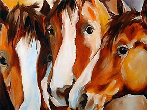 3 Mustangs Detail Par Marcia Baldwin Western Art Art Portfolio