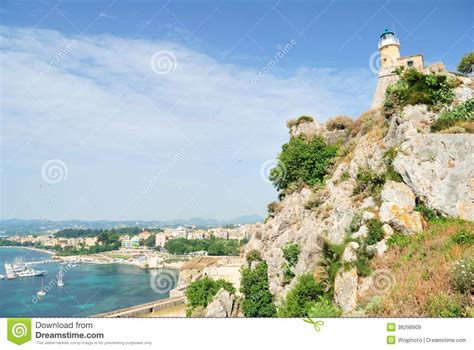 Lighthouse In The City Of Corfu Stock Image Image Of Buildings House