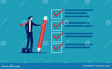 Finished Checklist Businesswoman Holding A Pencil To Mark A Task Check