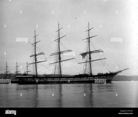 Three Masted British Sailing Vessel Largo Law At Anchor Washington Ca