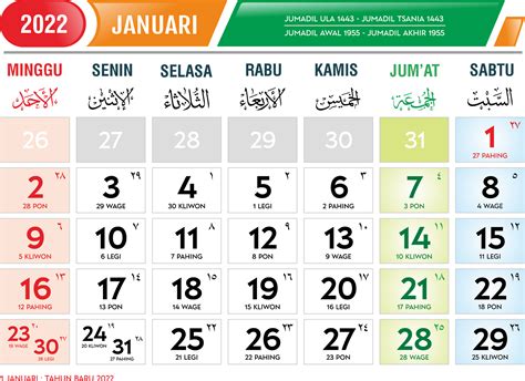 Template Kalender 2022 Format Cdr Png Pdf Dan Psd Massiswocom