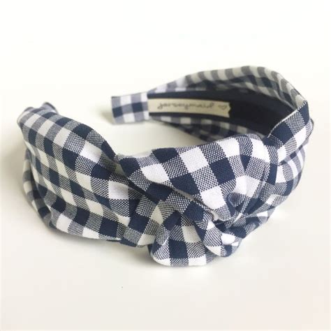 Knotted Headbands For Women Gingham Headband Womens Etsy Fabric