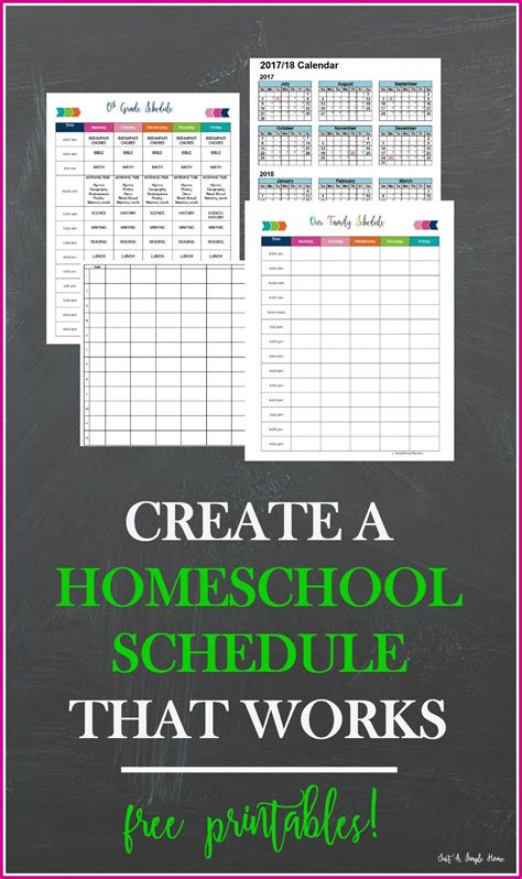 The Free Printable Homeschool Schedule Is Shown