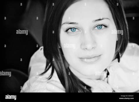 Blue Eyed Woman Stock Photo Alamy