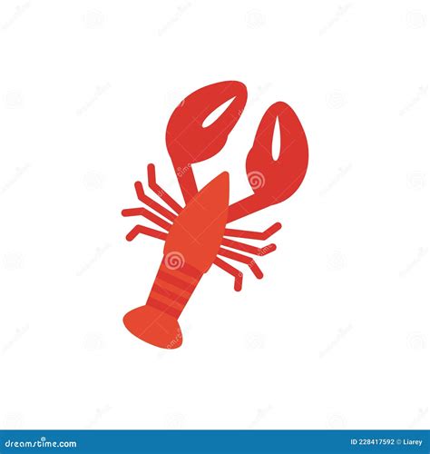 Crayfish Crawfish Lobster Omar Icon Isolated Flat Color Icon Vector