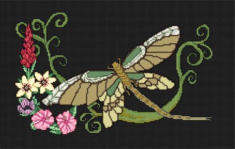 Dragonfly Cross Stitch Pattern Approx 10x Etsy
