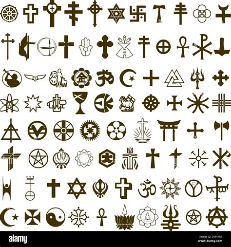 Vector Various Religious Symbols Stock Vector Image Art Alamy