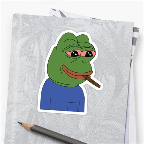 Pepe Smoking Meme Sticker By Abusive Materia Redbubble