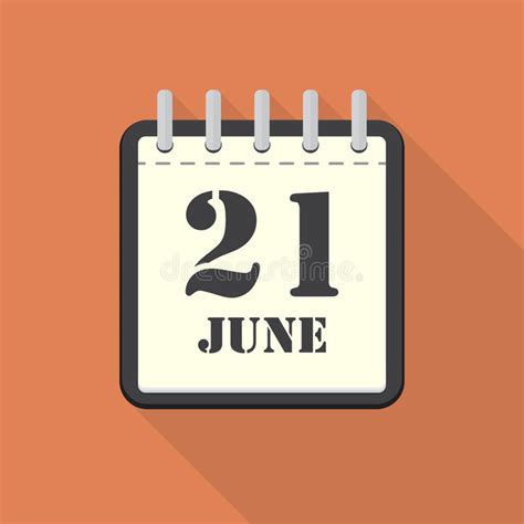 Calendar With 11 June In A Flat Design Vector Illustration Stock