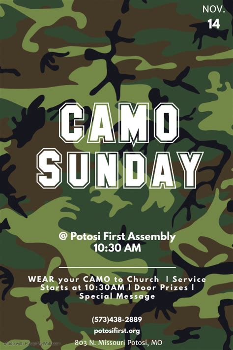 Camo Sunday Potosi First Assembly Of God