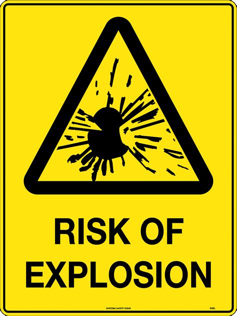 Ensure your business is legislation compliant. Caution Risk of Explosion | Uniform Safety Signs