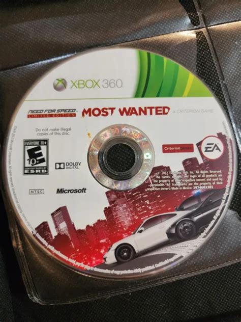 Need For Speed Most Wanted Limited Edition Microsoft Xbox Disc Only Picclick