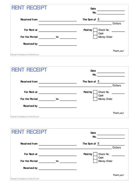 Rent Receipt Template Fill Online Printable Fillable Blank Pdffiller
