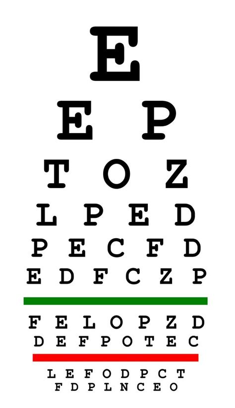 Free printable reading glasses eye test chart