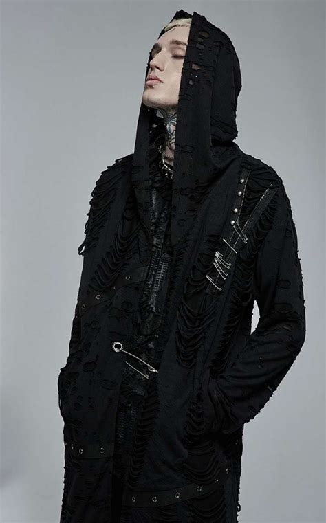 Punk Rave Gothic Knitted Coat With Holes Jacke Dark Ages
