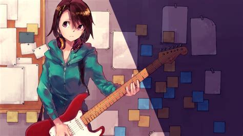 1920x1080 Resolution Girl Anime Guitar 1080p Laptop Full Hd Wallpaper